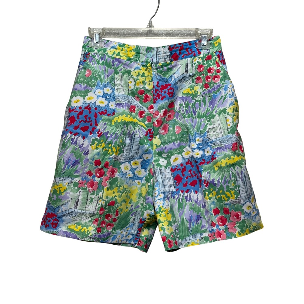 Tail Vintage Floral Garden Print High Waisted Shorts Multi Color Made in USA 8